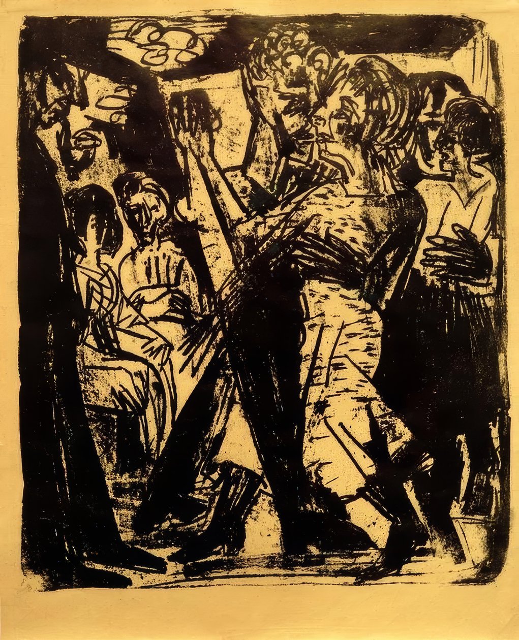 dans eden köylü çift by Ernst Ludwig Kirchner