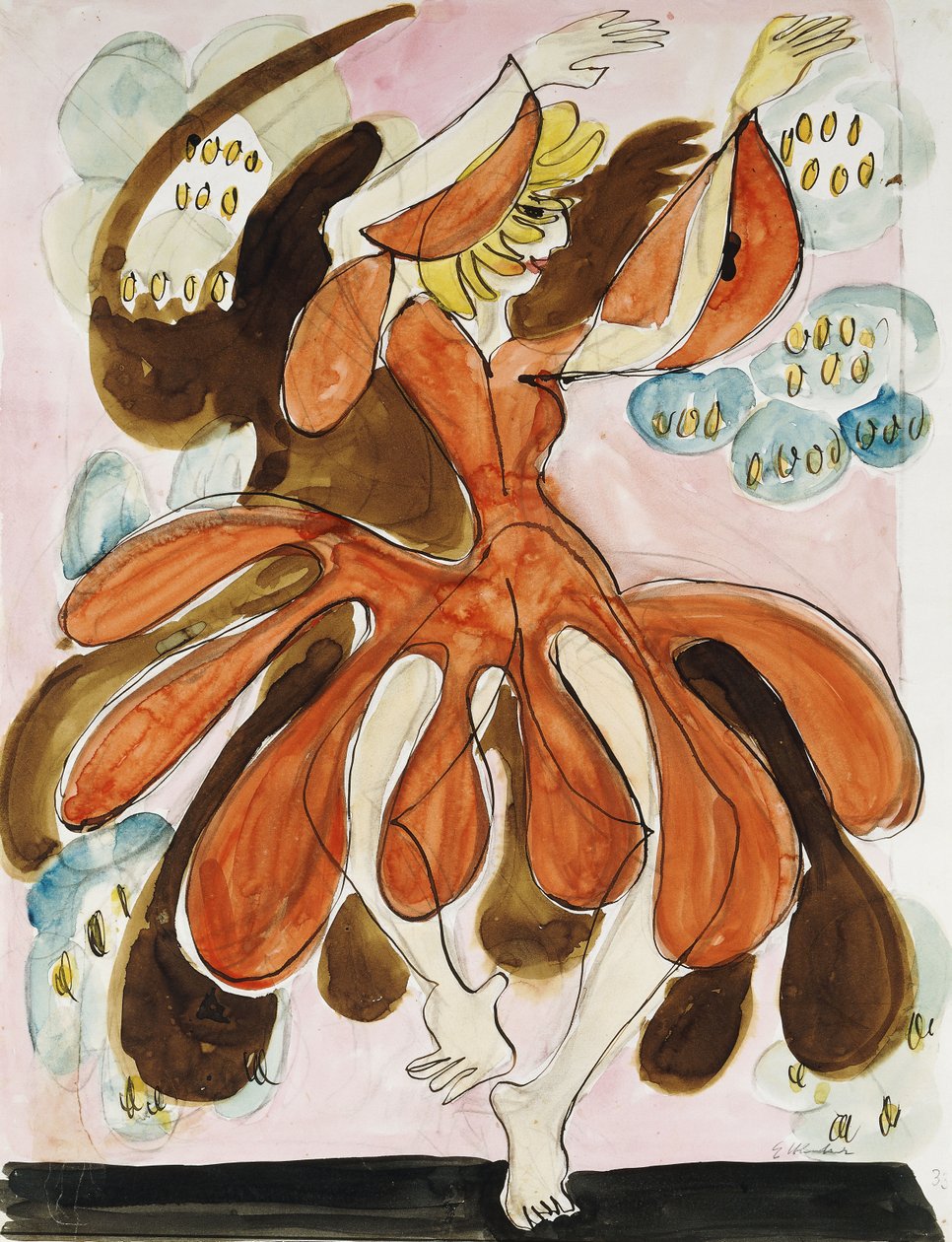 Dansçı Palucca; Die Tanzerin Palucca, c. 1930-31 by Ernst Ludwig Kirchner
