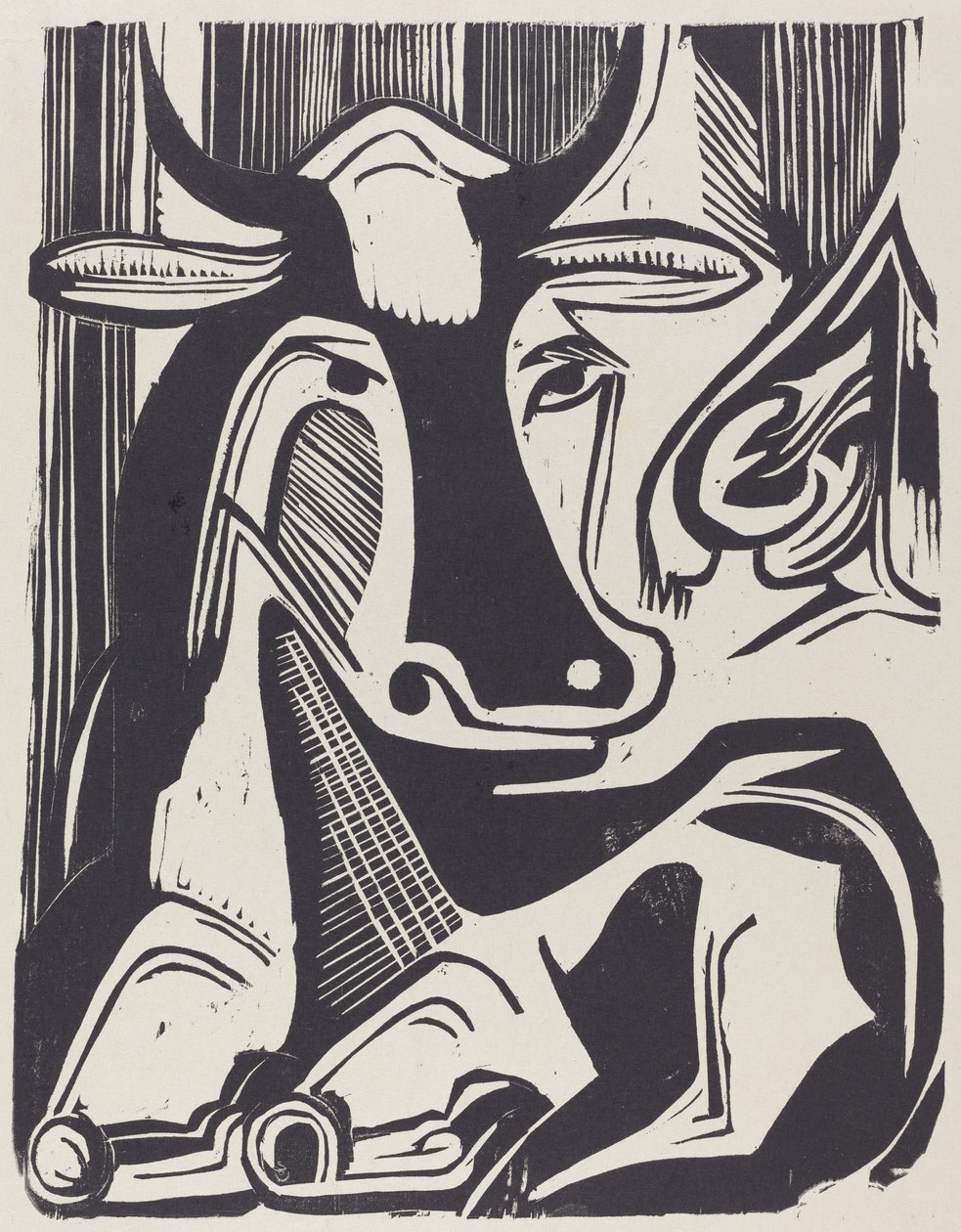 Yatan Büyük İnek (Grosse Liegende Kuh) by Ernst Ludwig Kirchner