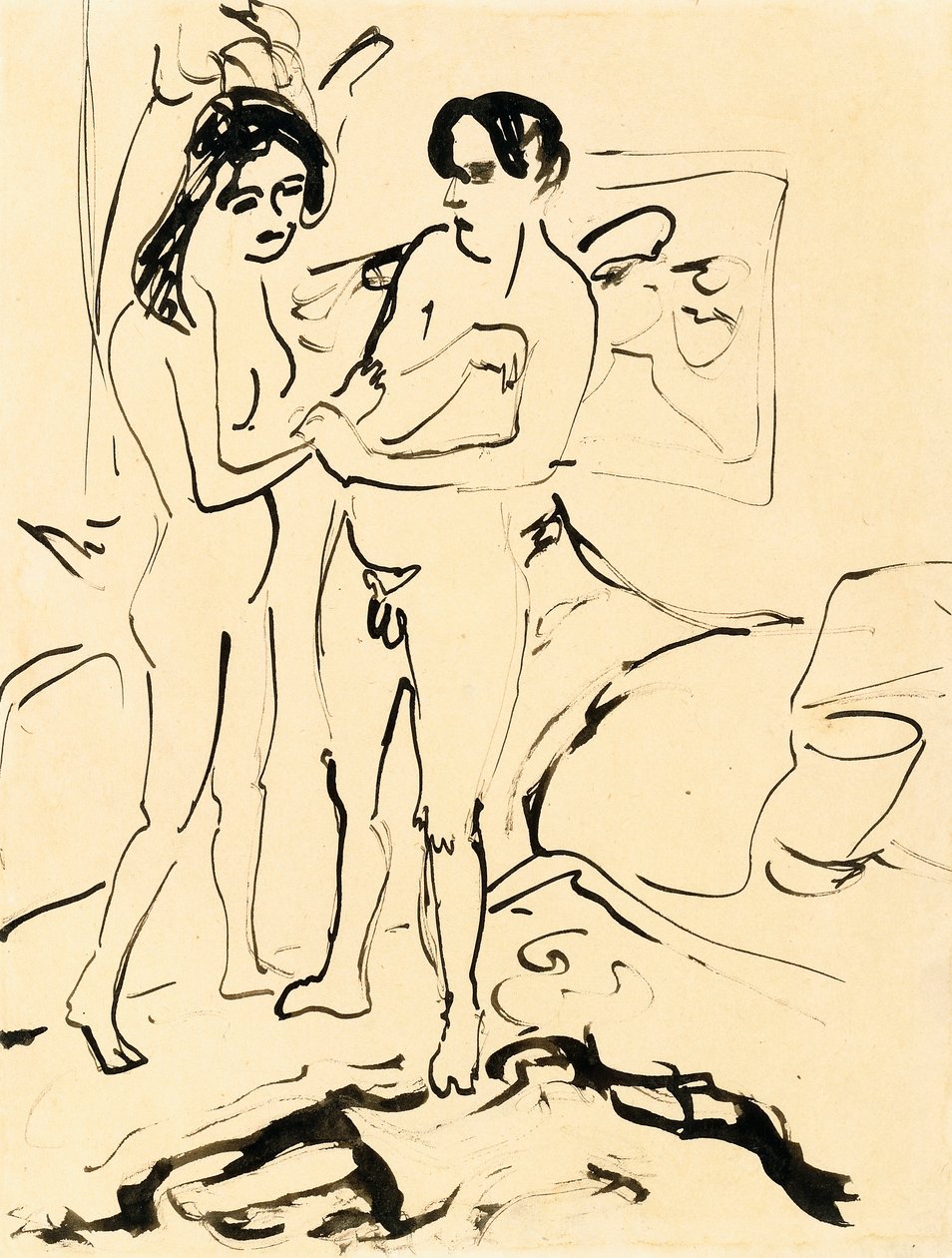 Çift, c.1907 by Ernst Ludwig Kirchner