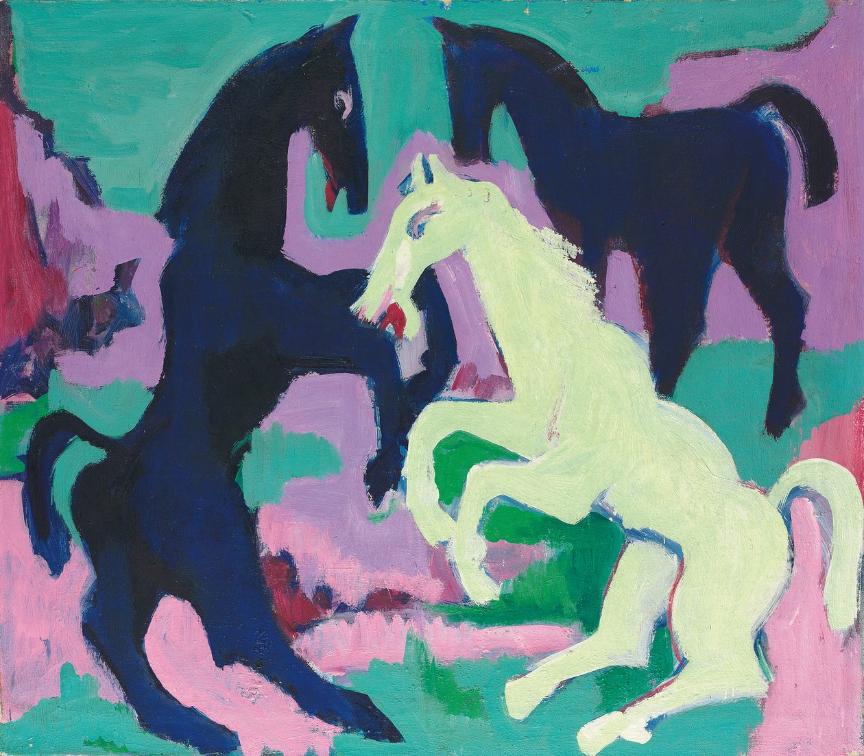Üç At; Üç At, c.1923 by Ernst Ludwig Kirchner