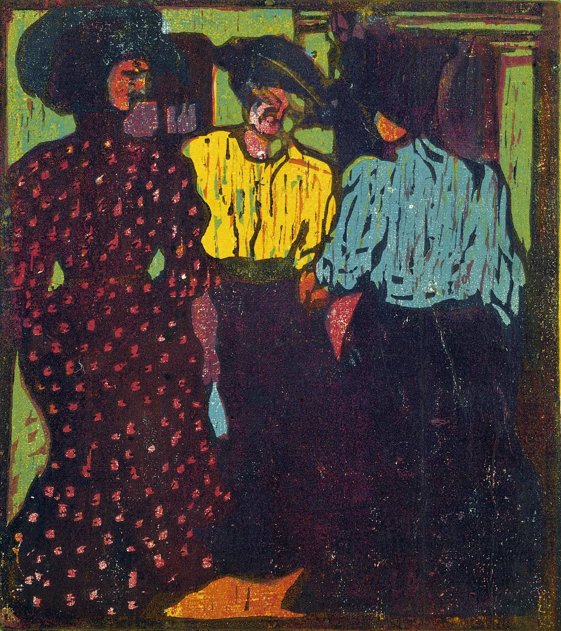 Konuşan Üç Kadın, 1907 by Ernst Ludwig Kirchner