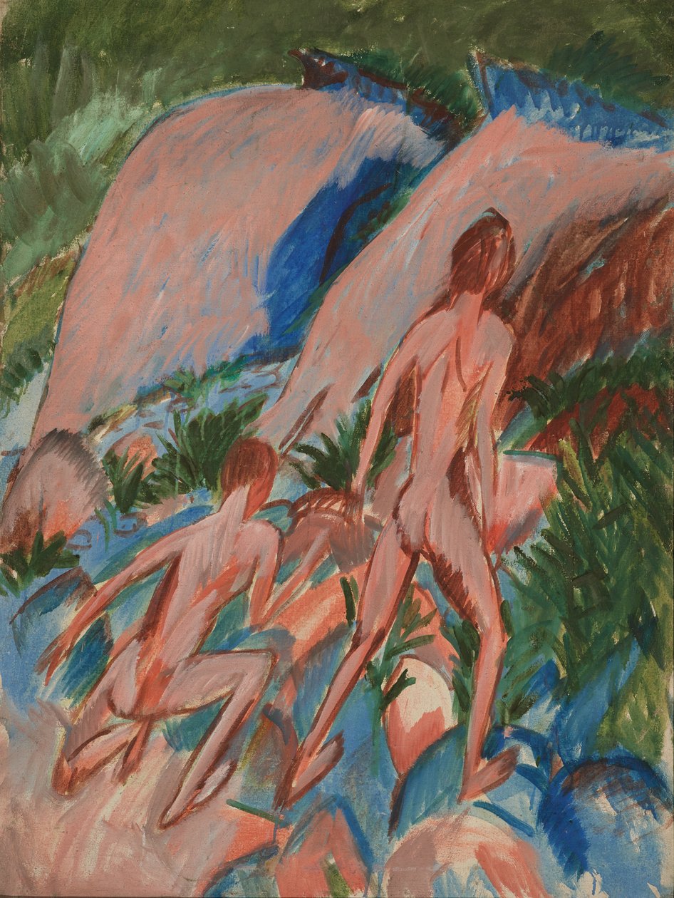 Bir Manzarada İki Çıplak Figür, 1913 by Ernst Ludwig Kirchner