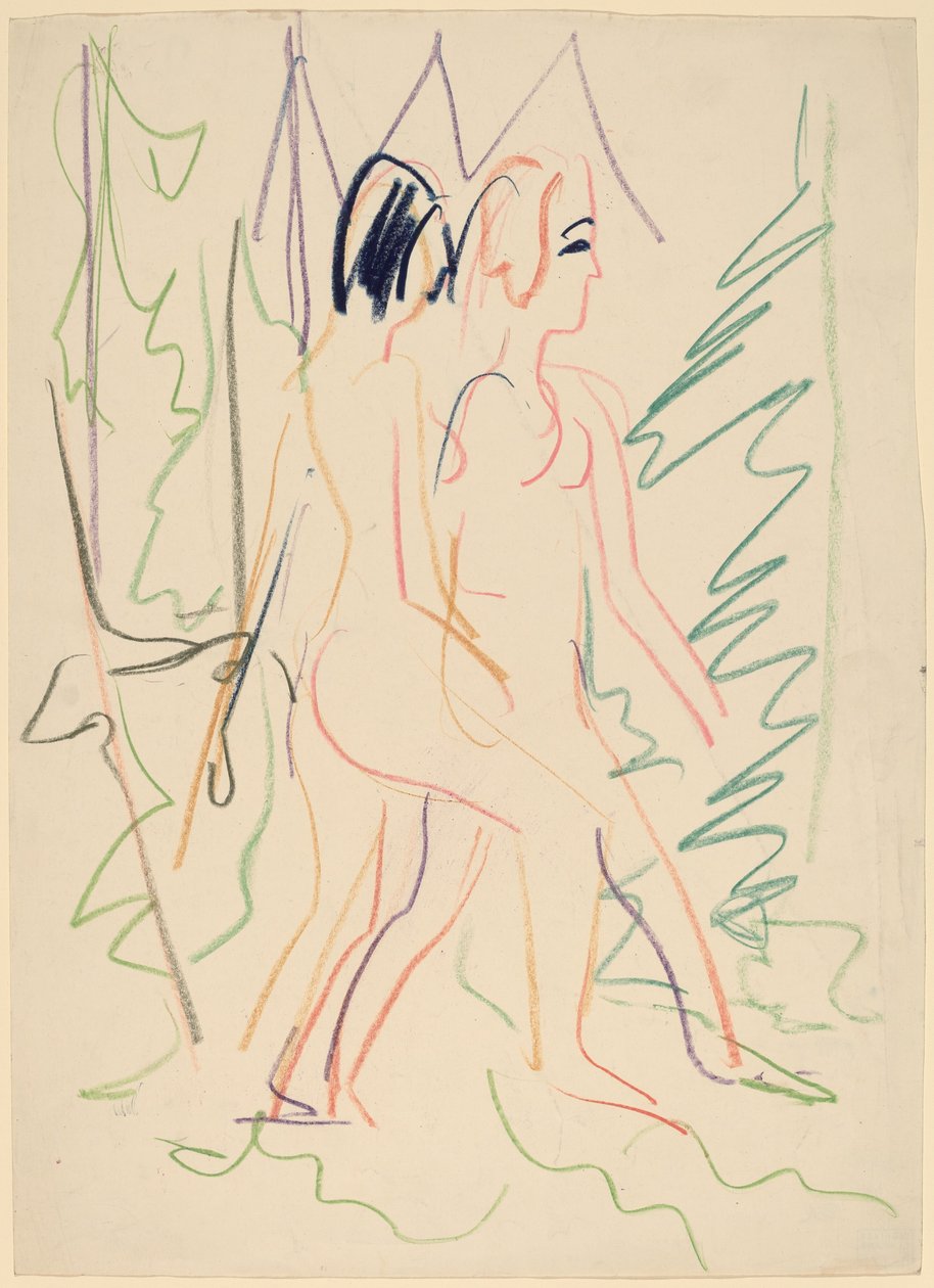 Bir Ormanda İki Çıplak by Ernst Ludwig Kirchner