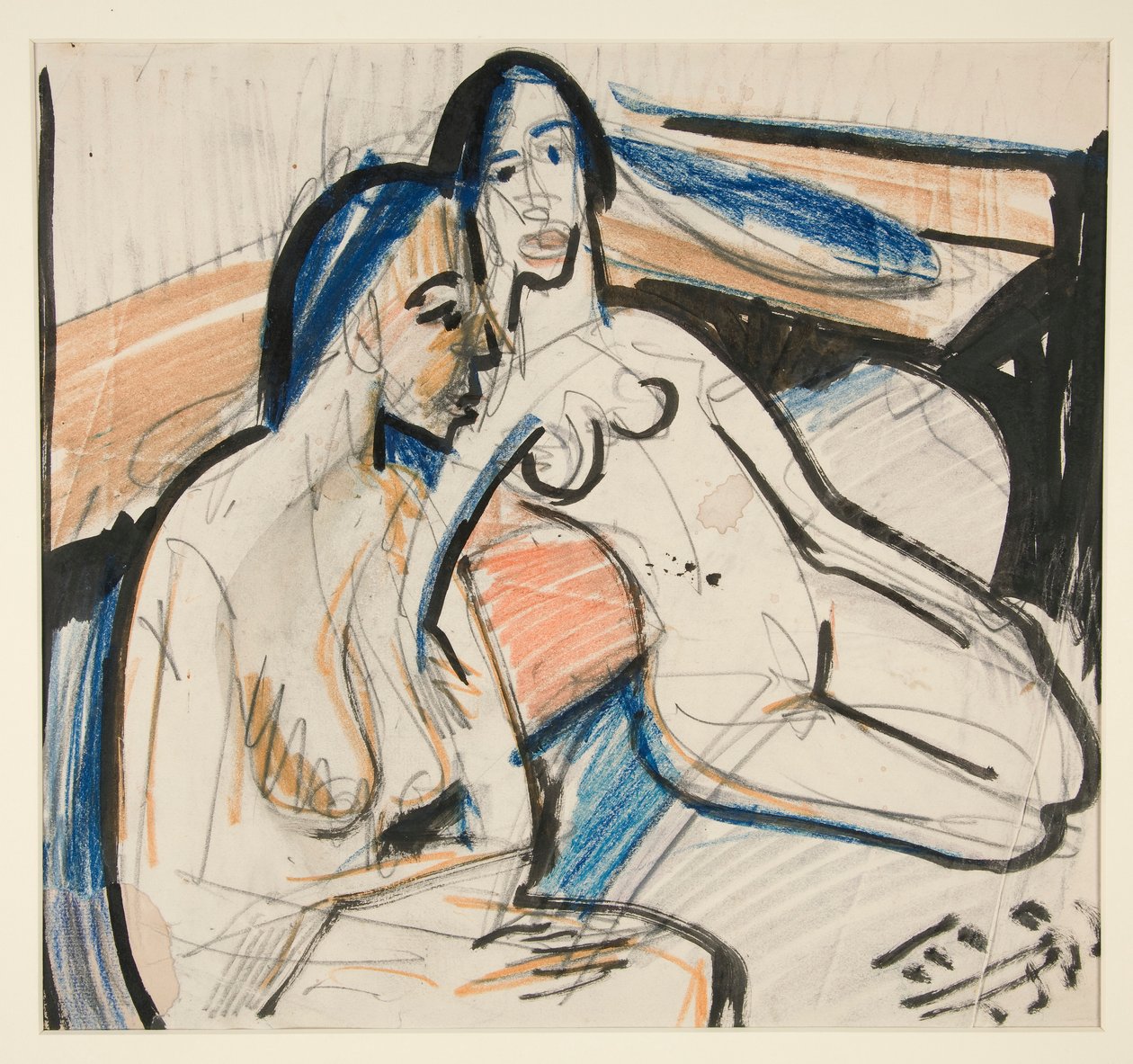 Stüdyoda İki Oturan Kadın by Ernst Ludwig Kirchner