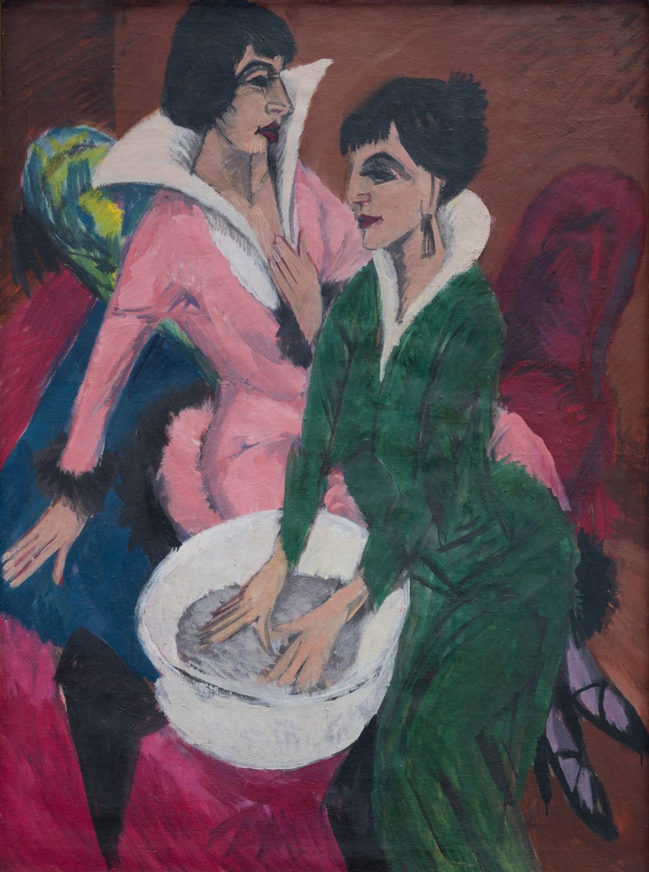 Lavabolu İki Kadın; Kızkardeşler by Ernst Ludwig Kirchner