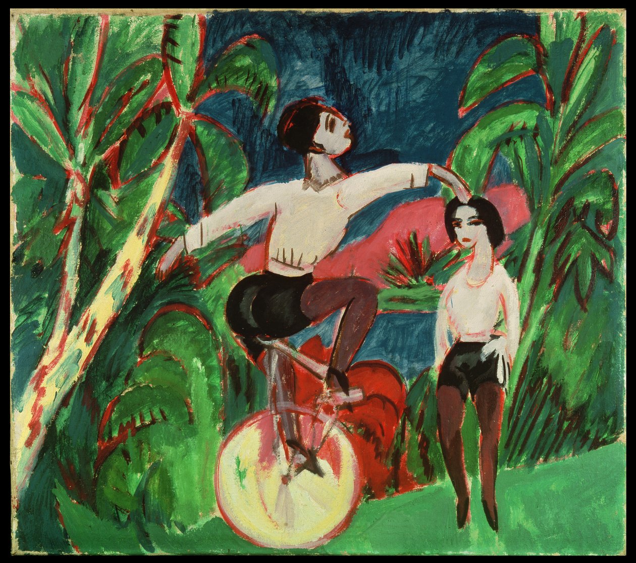 tek tekerlekli sirk bisikletine binici by Ernst Ludwig Kirchner
