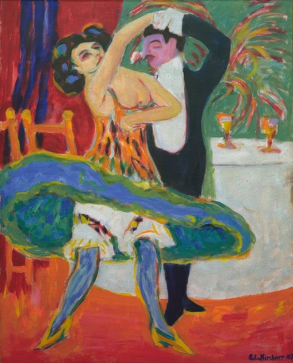 Varieté (İngiliz dans eden çift) by Ernst Ludwig Kirchner