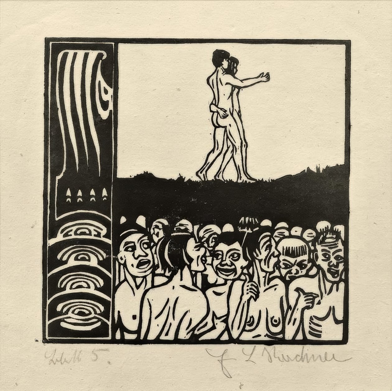 İnsanların önünde by Ernst Ludwig Kirchner