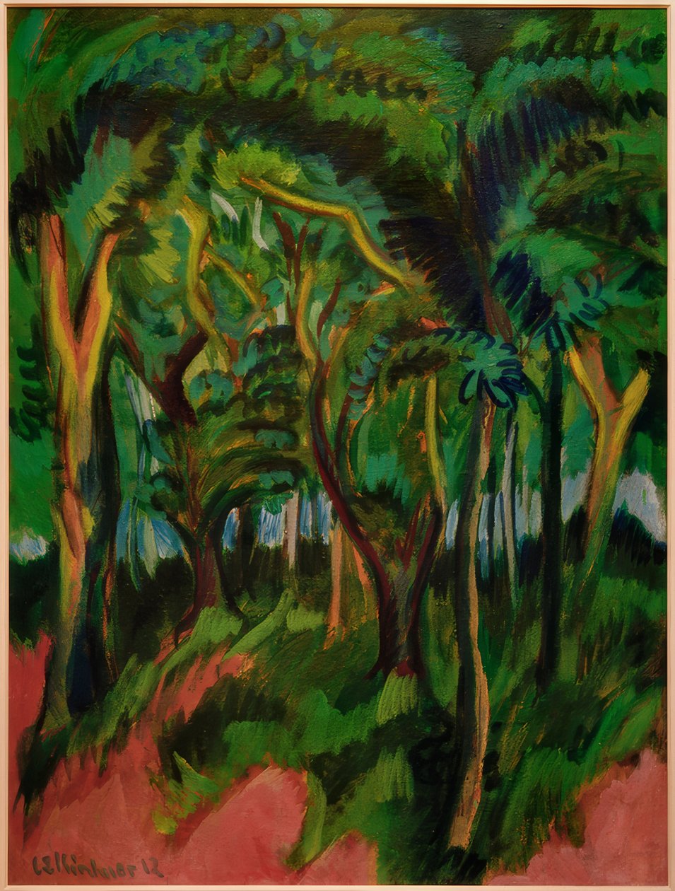 Pembe ön plan ile orman kalp by Ernst Ludwig Kirchner