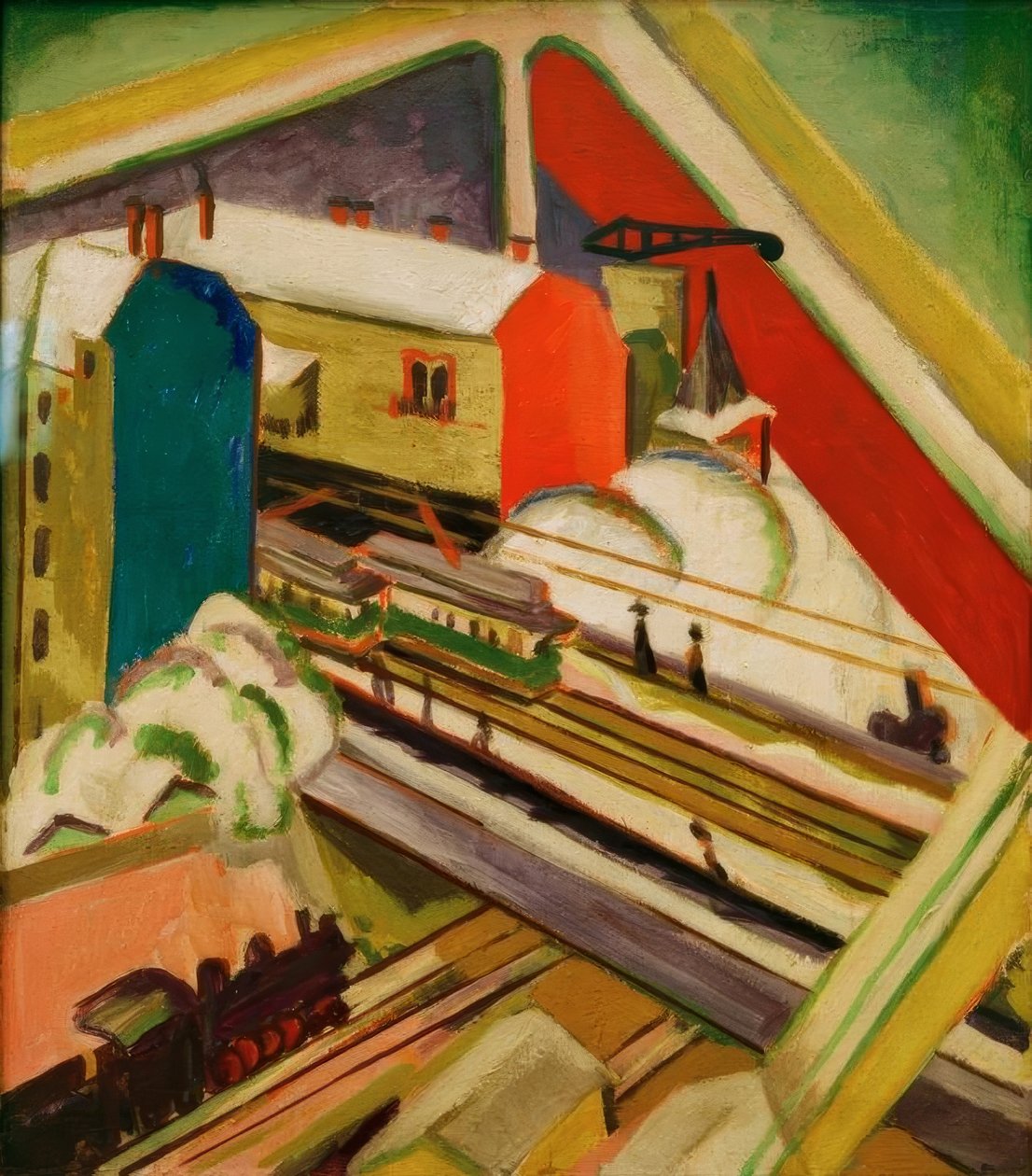 Wannseebahn, stüdyo penceresinden görülüyor by Ernst Ludwig Kirchner