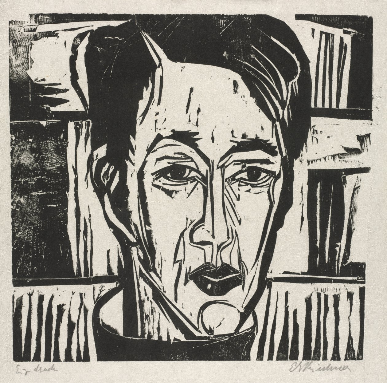 Wehrlin, Öne bakan by Ernst Ludwig Kirchner