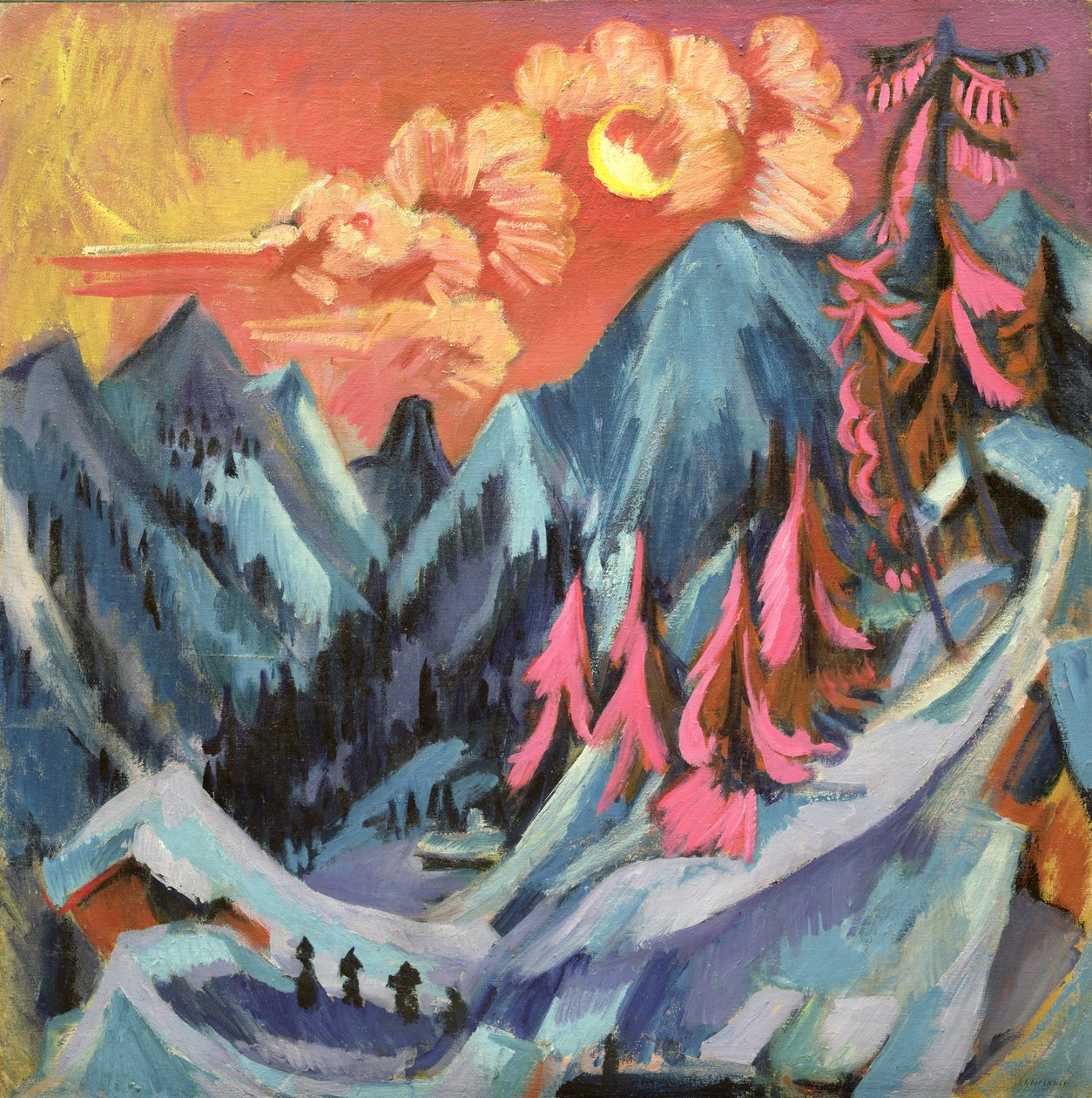 Ay Işığında Kış Manzarası, 1919 by Ernst Ludwig Kirchner