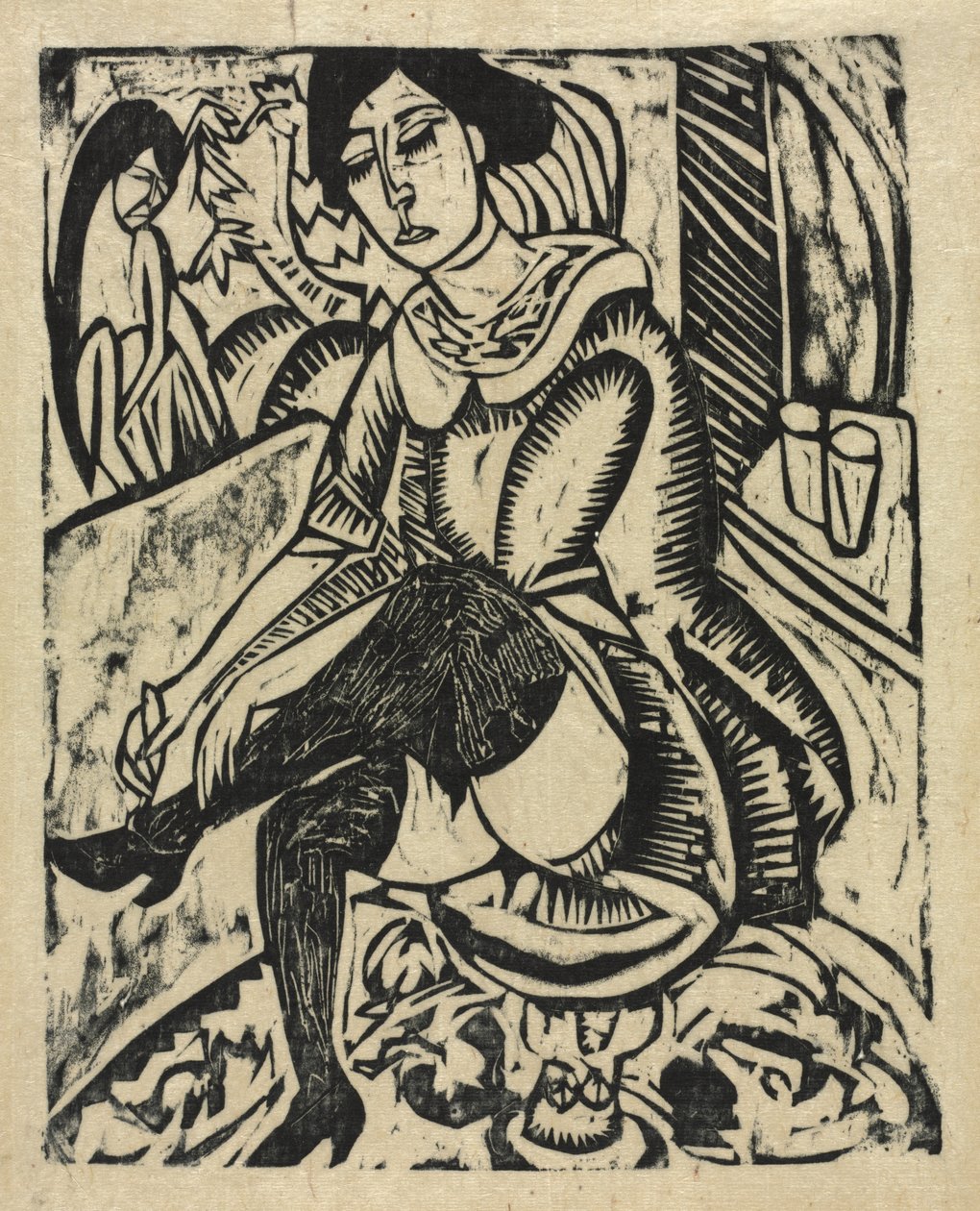 Ayakkabılarını Giyen Kadın by Ernst Ludwig Kirchner