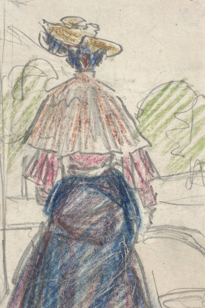 Peyzajda Arkadan Görülen Kadın (kağıt üzerinde kalem ve pastel boya) by Ernst Ludwig Kirchner