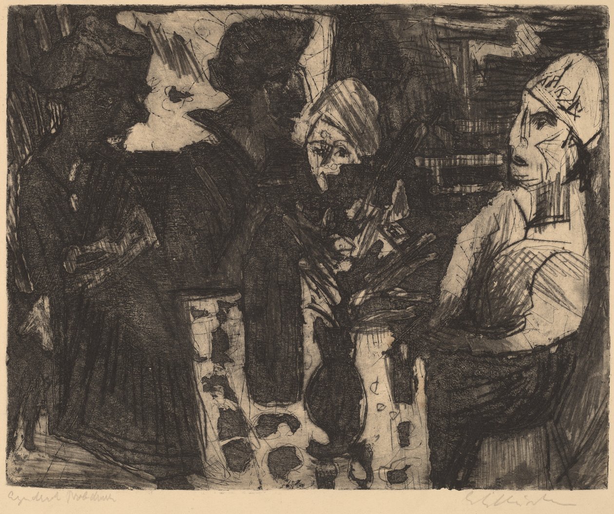 Bir Odada Masada Kadın (rekto) / Çıplak Kadın (verso) by Ernst Ludwig Kirchner