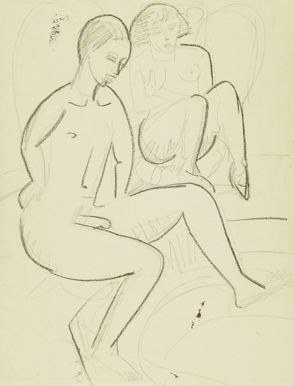 banyoda genç çift by Ernst Ludwig Kirchner