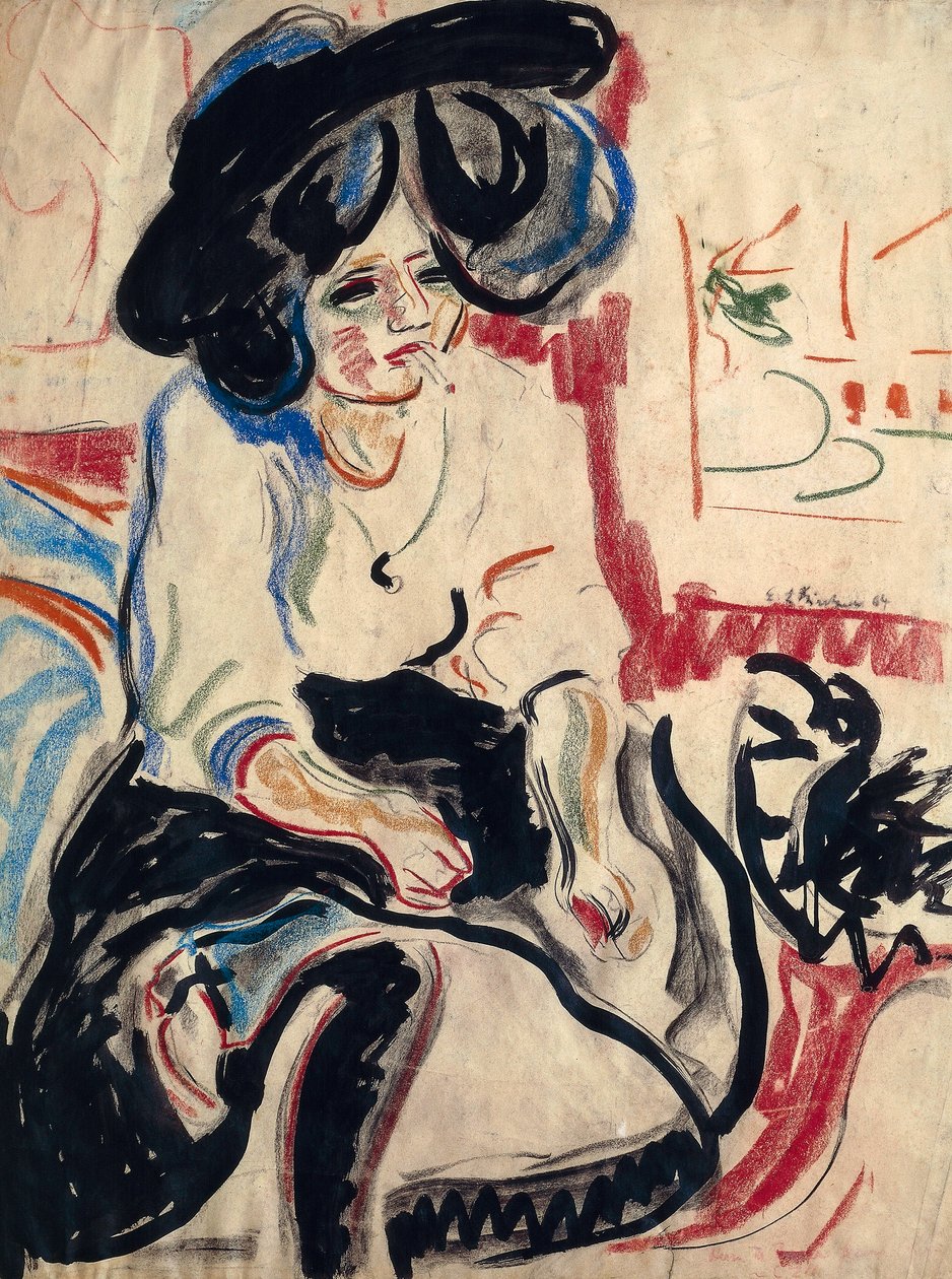 Sigara ile genç kadın by Ernst Ludwig Kirchner