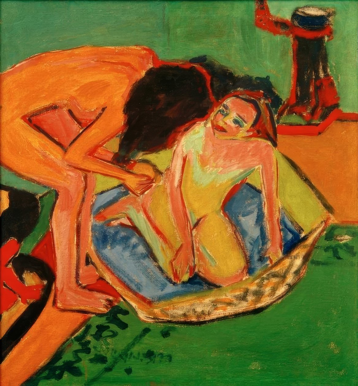 Küvetli ve fırınlı iki nü by Ernst Ludwig Kirchner