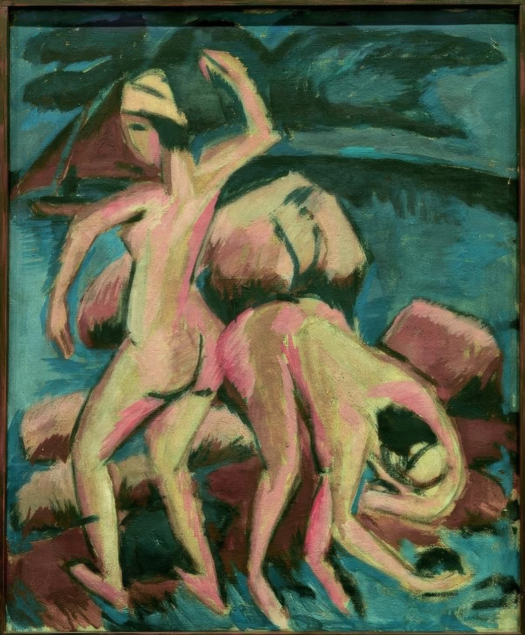 İki yüzücü, Fehmarn by Ernst Ludwig Kirchner