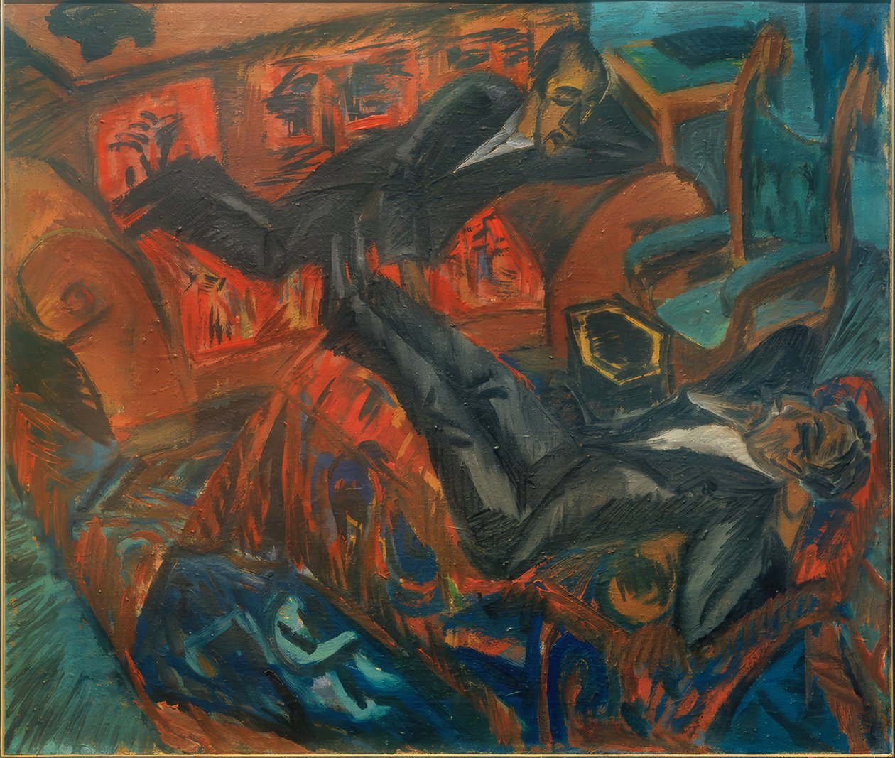 sohbet eden iki arkadaş by Ernst Ludwig Kirchner