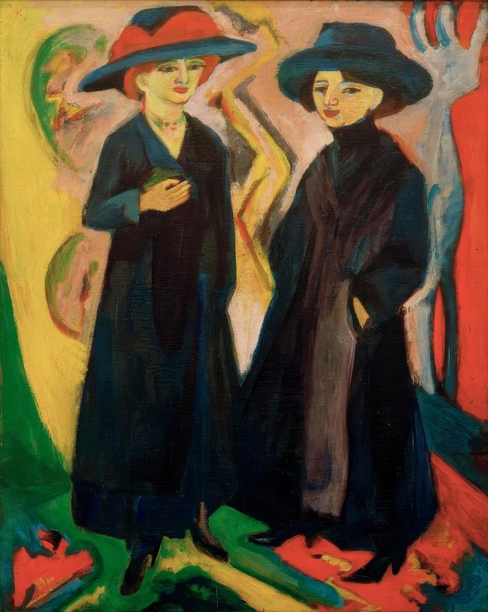 İki kız (midinettes) by Ernst Ludwig Kirchner