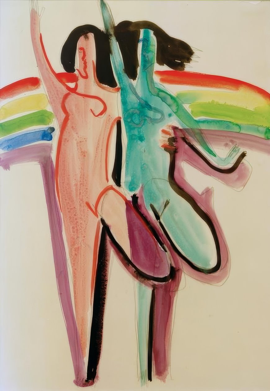 iki dansçı by Ernst Ludwig Kirchner