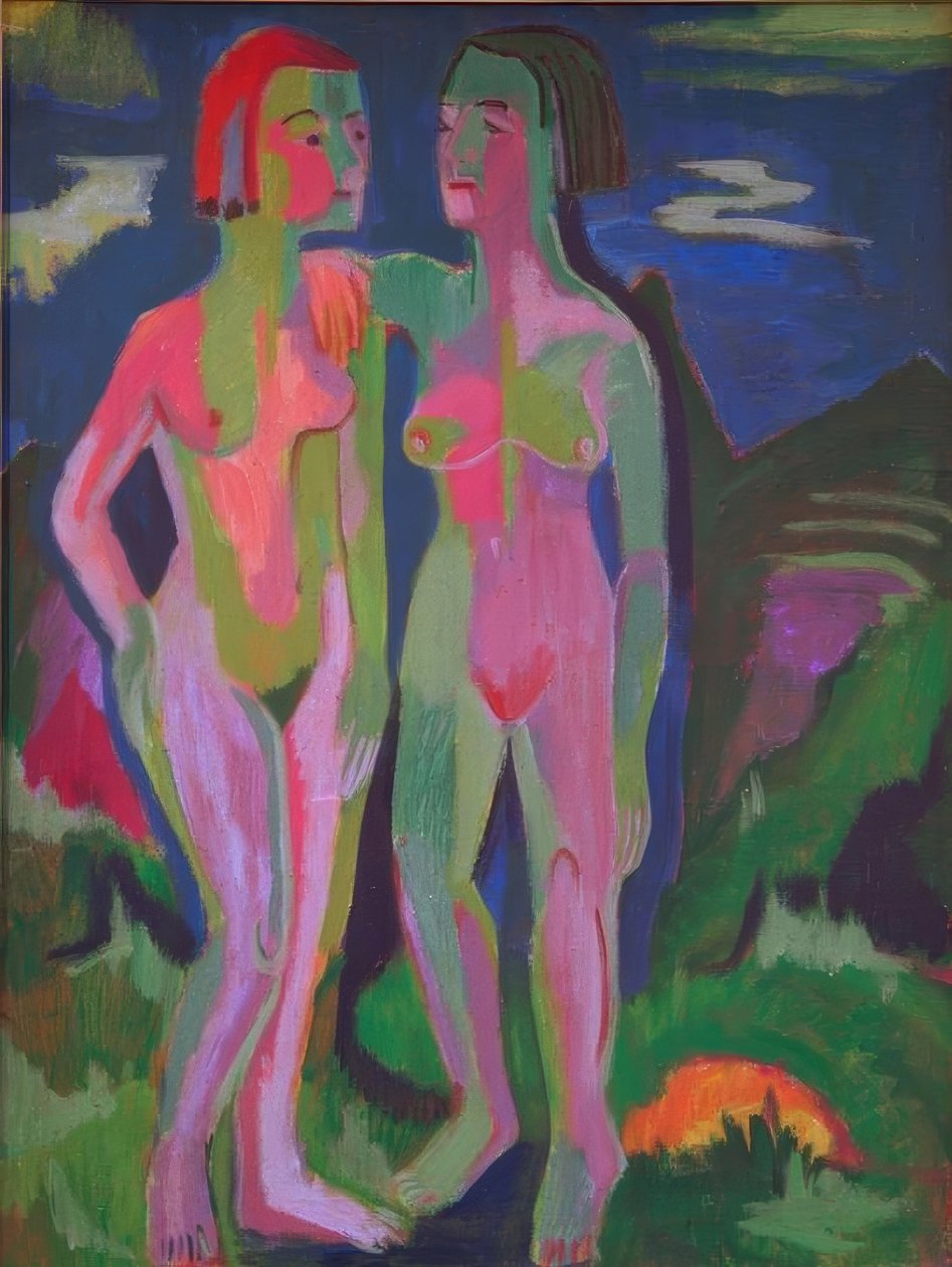 Bir manzarada iki çıplak kadın by Ernst Ludwig Kirchner