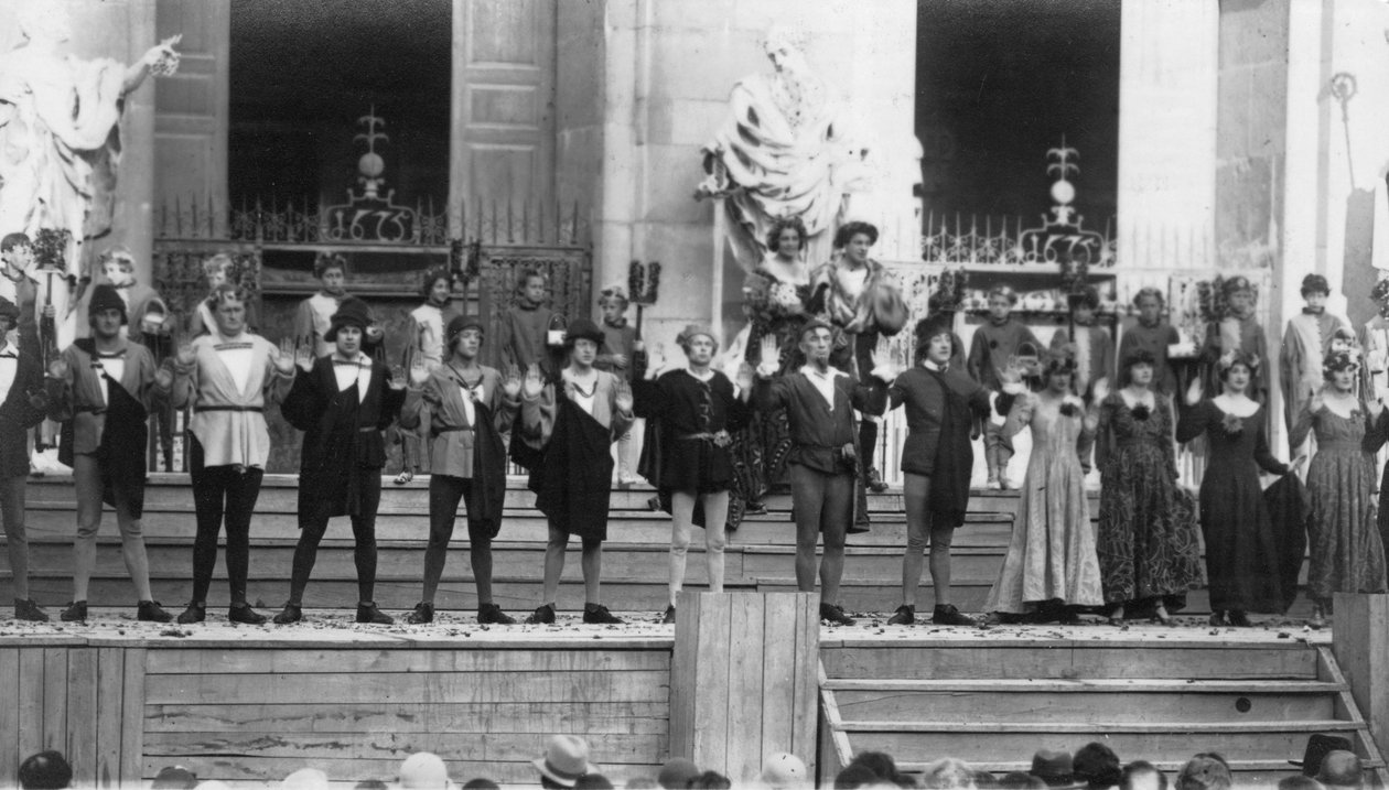 Jedermann performansı, Salzburg Festivali, Avusturya, 20. yüzyıl by Ernst Maier