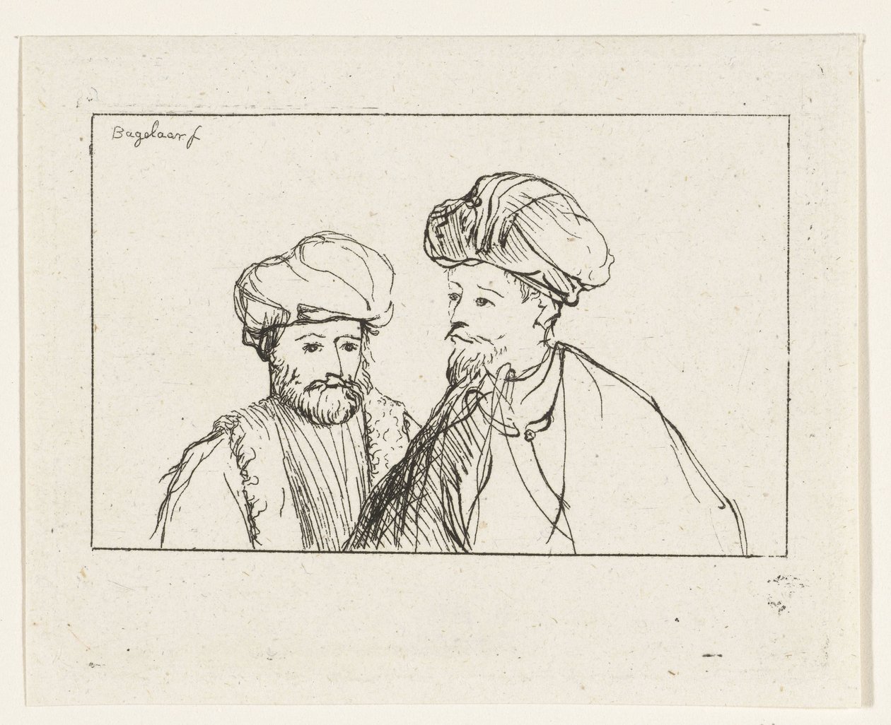 Türbanlı iki adamın portresi by Ernst Willem Jan Bagelaar