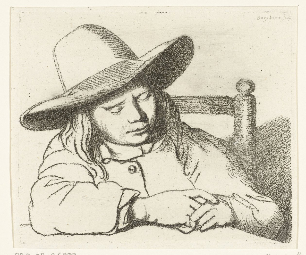 Şapkalı uyuyan çocuk by Ernst Willem Jan Bagelaar