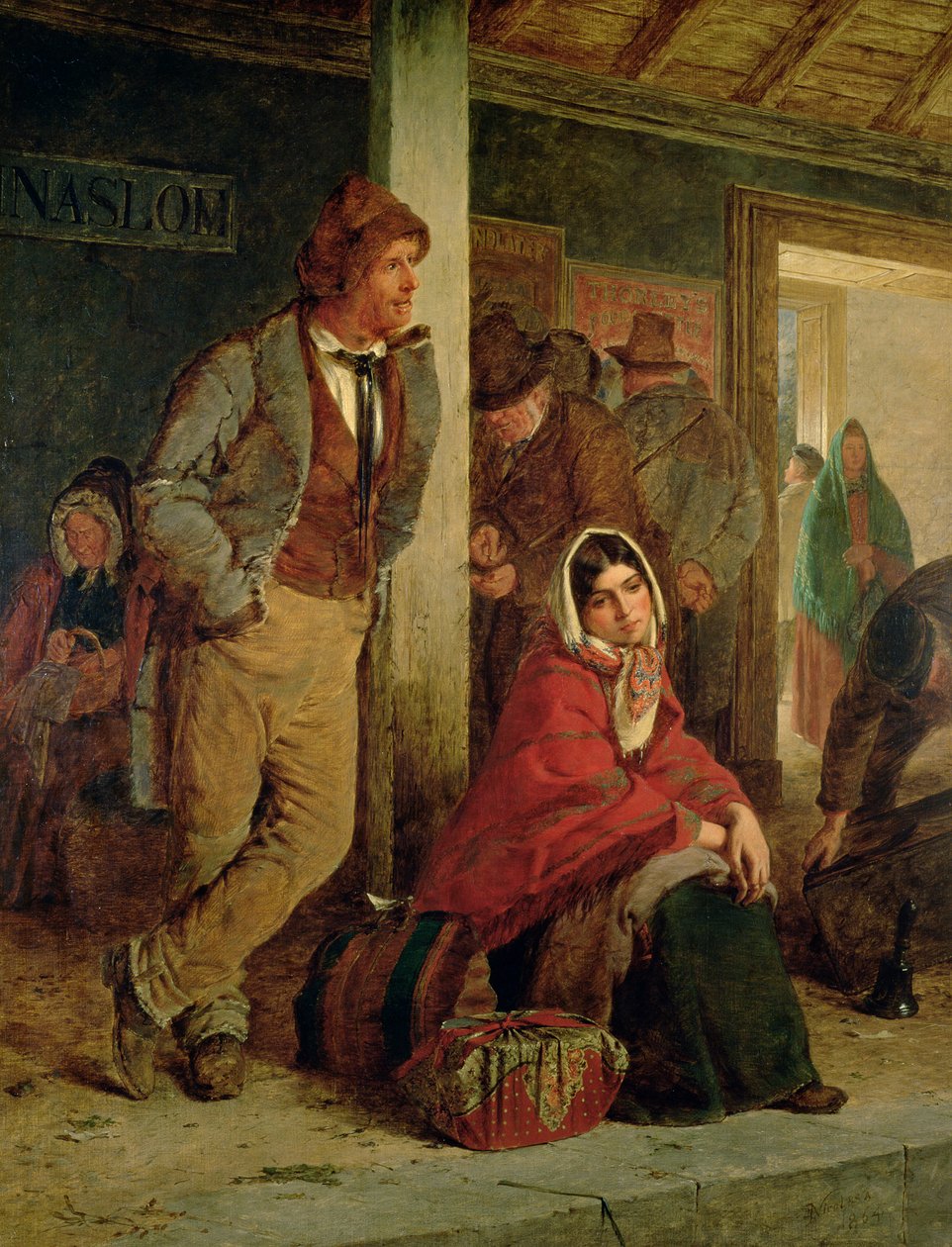 Tren Bekleyen İrlandalı Göçmenler, 1864 by Erskine Nicol