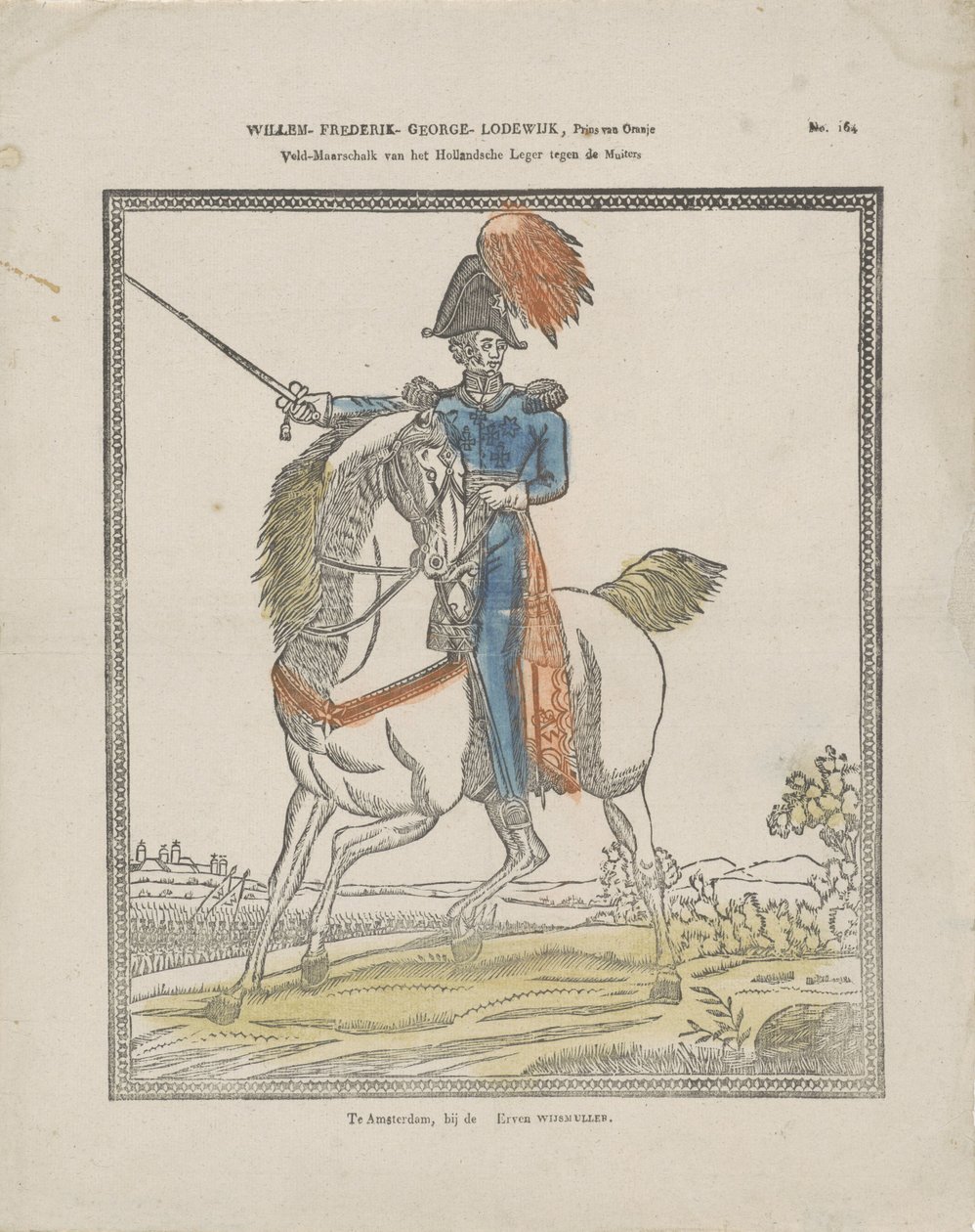Willem-Frederik-George-Lodewijk, Orange Prensi / Hollanda ordusunun isyancılara karşı Mareşali (nesnedeki başlık) by Erve Wijsmuller
