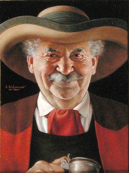 İyi tezahürat! c.1930 (panelde yağ) by Erwin Eichinger