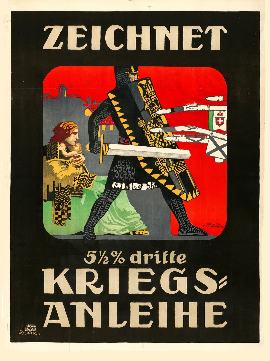 Üçüncü savaş kredisine abone olun!, 1915. by Erwin Puchinger