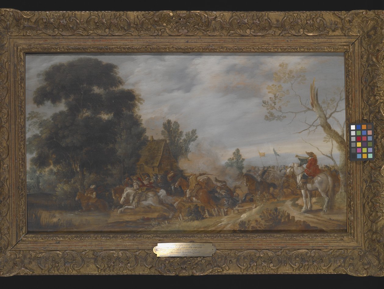 Çatışma (ahşap üzerine yağlı boya) by Esaias I van de Velde