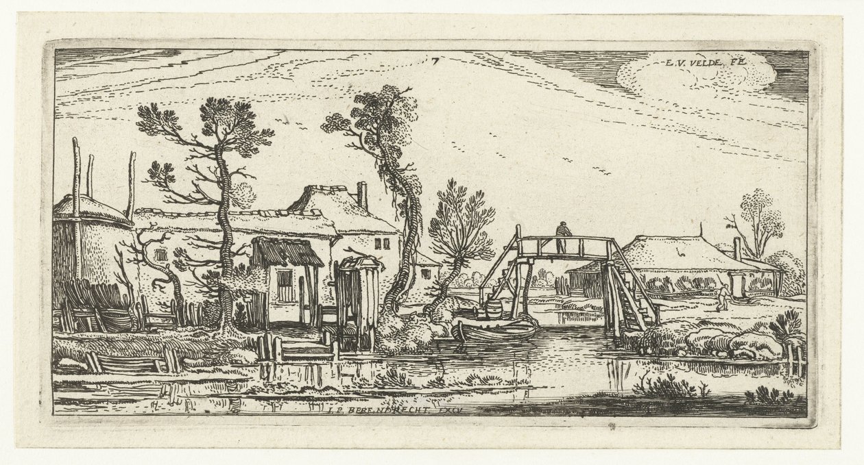 Haarlem yakınlarındaki bir kanalda çiftlik Manzaralar (dizi başlığı) by Esaias van de Velde