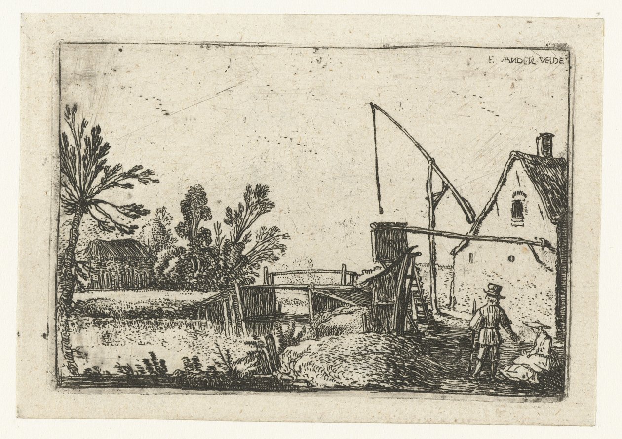 Kanal kenarındaki çiftlik Küçük manzaralar (dizi başlığı) by Esaias van de Velde
