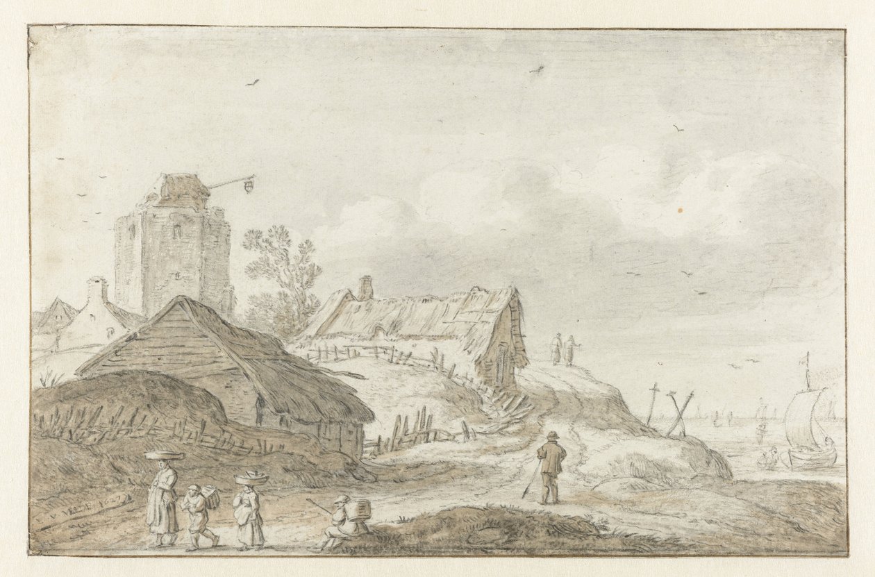sahil köyü by Esaias van de Velde