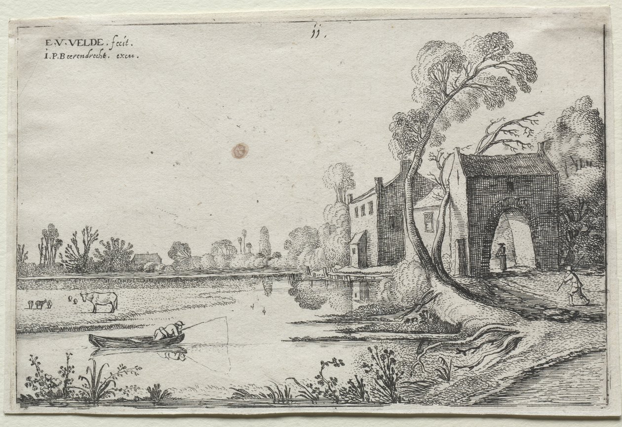 Nehir ve Gatehouse ile Manzara by Esaias van de Velde