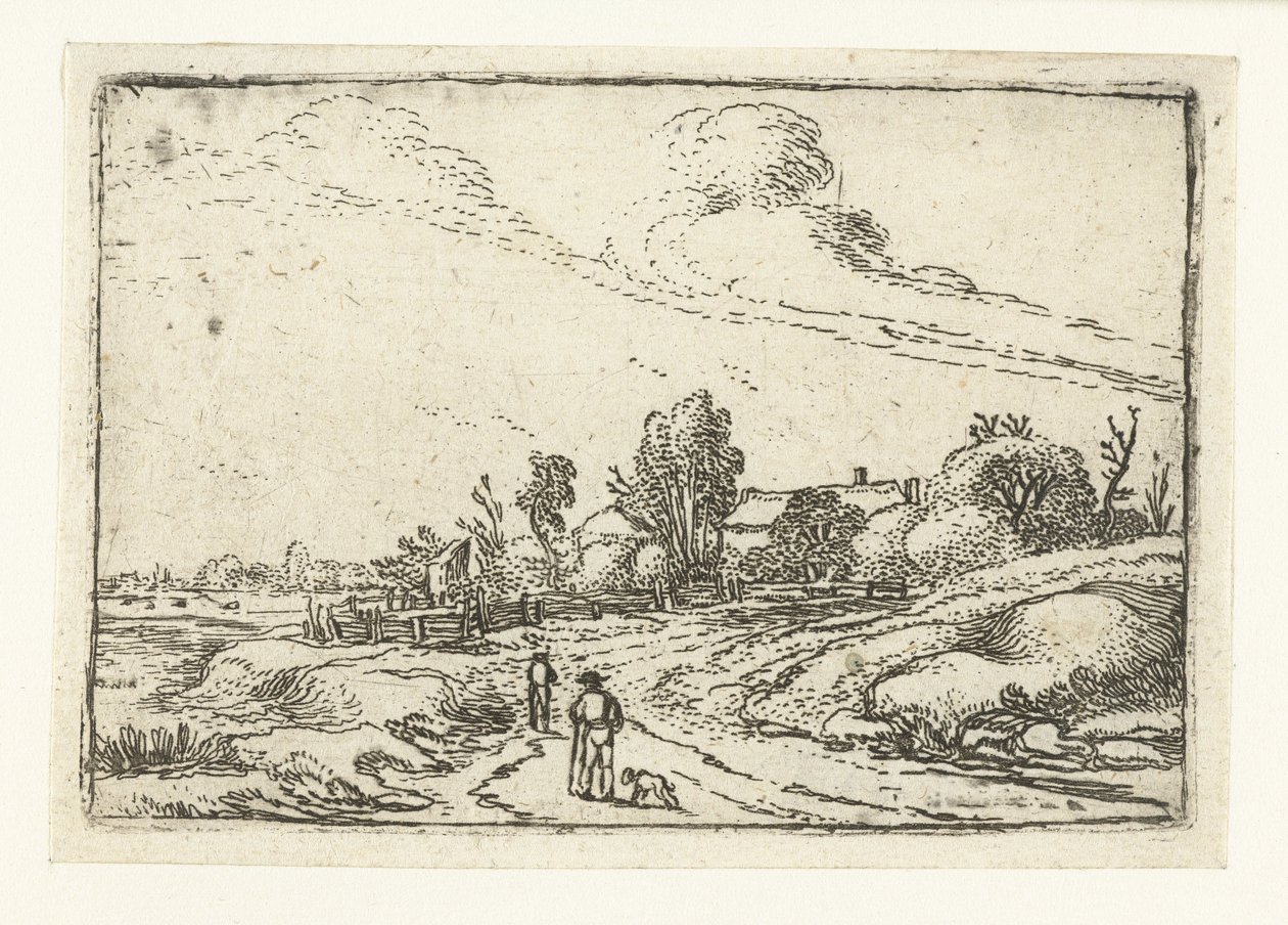 Bir çiftlik boyunca yol Küçük manzaralar (dizi başlığı) by Esaias van de Velde