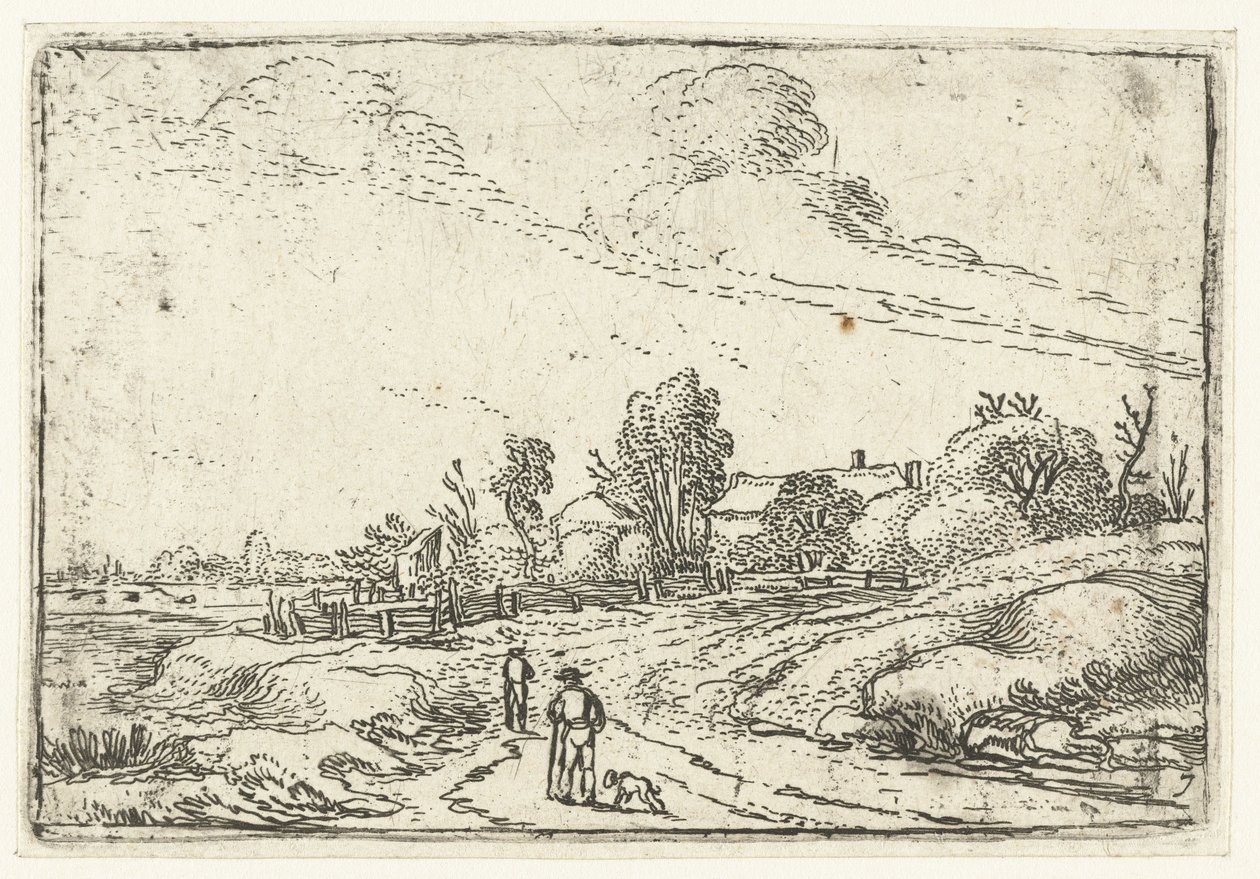 Bir çiftlik boyunca yol Küçük manzaralar (dizi başlığı) by Esaias van de Velde