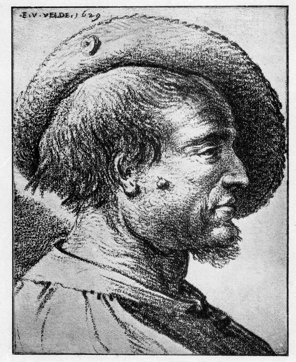 Bir erkek başının incelenmesi, 17. yüzyıl. by Esaias van de Velde