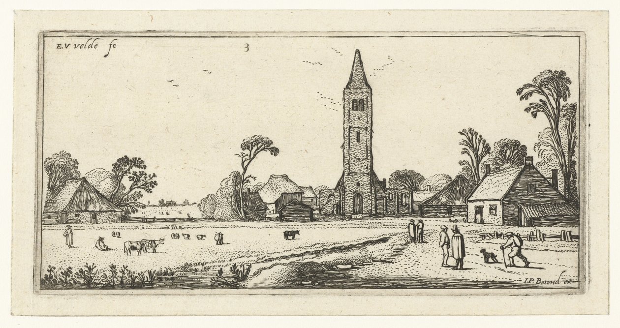 Spaarnwoude yakınlarındaki bir yolda yürüyüşçüler Manzaralar (dizi başlığı) by Esaias van de Velde