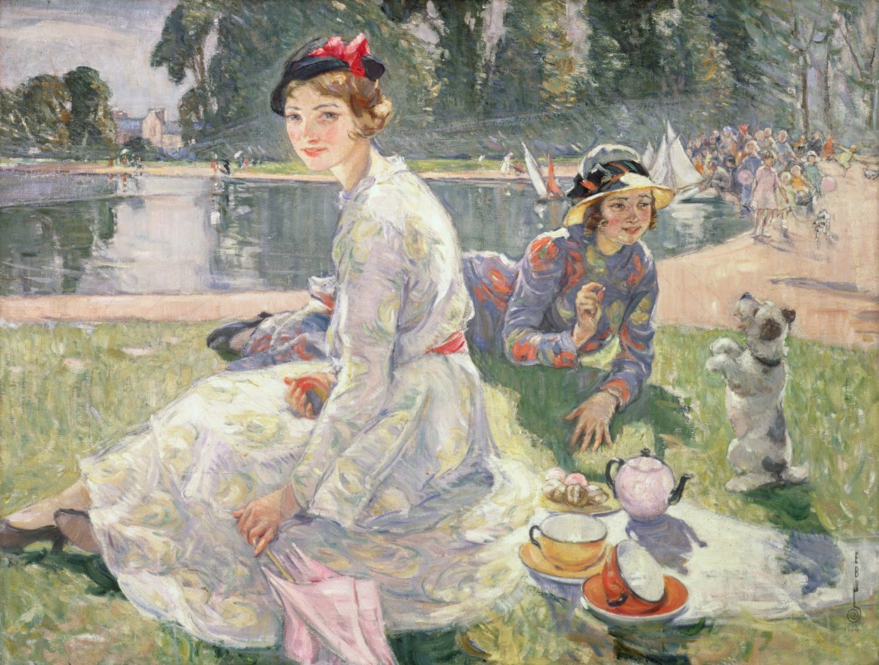 Yuvarlak Gölet, Kensington Bahçeleri, 1934 by Ester Borough Johnson