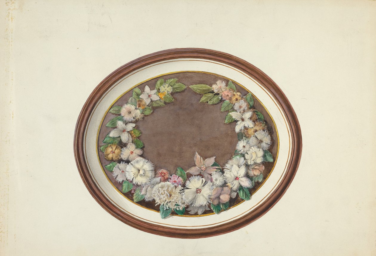 Tüy Çelenk Oval Çerçeve by Esther Hansen and Edith Towner