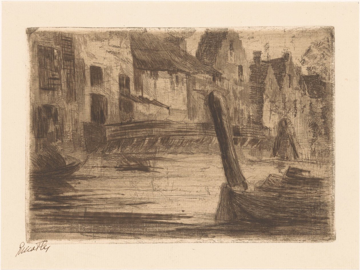 Dordrecht (nesne üzerindeki orijinal başlık) by Etha Fles (signed by artist)