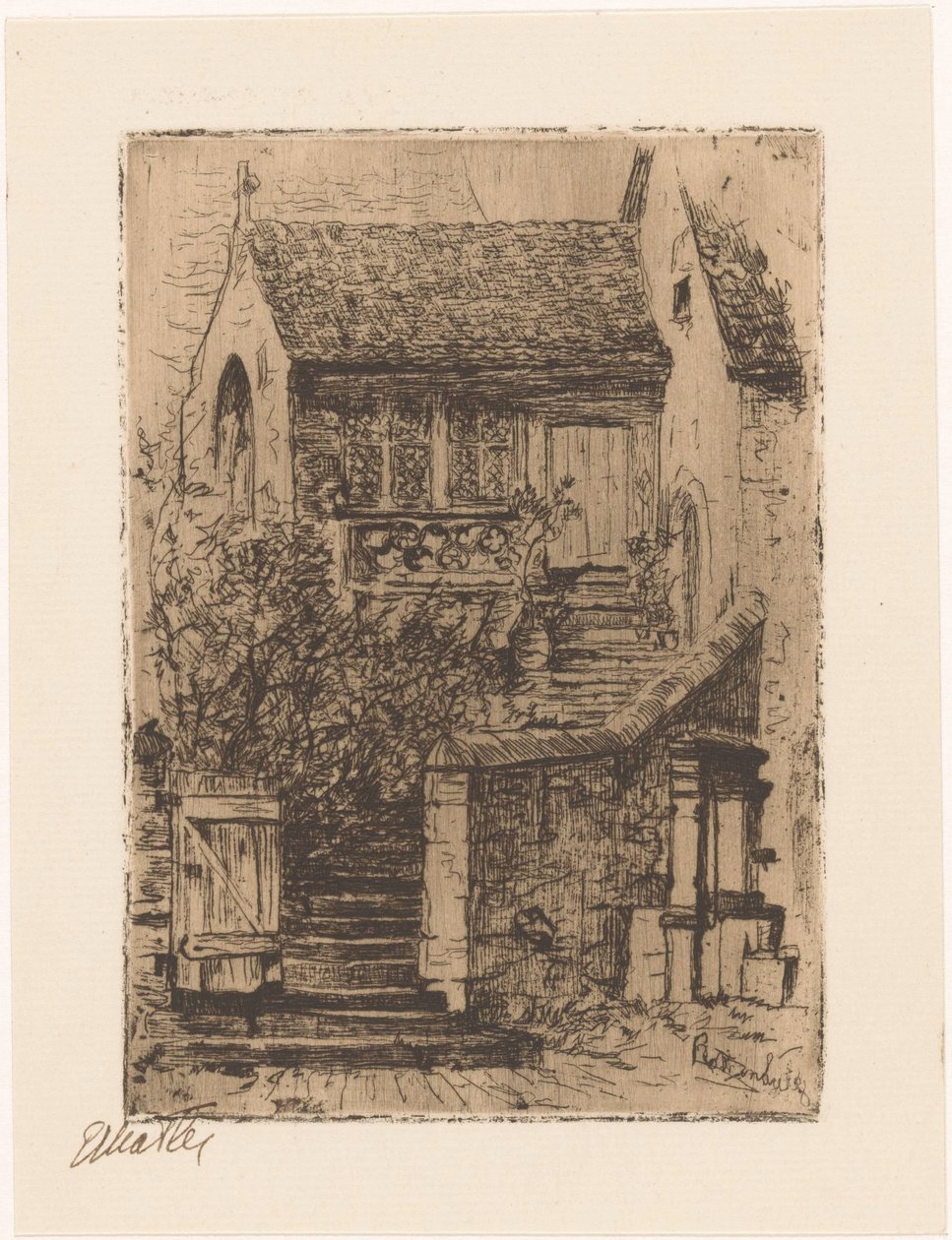 Rothenburg (nesne üzerindeki orijinal başlık) by Etha Fles (signed by artist)
