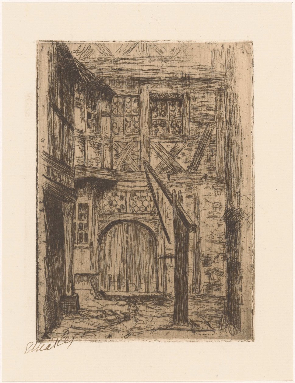 Rothenburg (nesne üzerindeki orijinal başlık) by Etha Fles (signed by artist)
