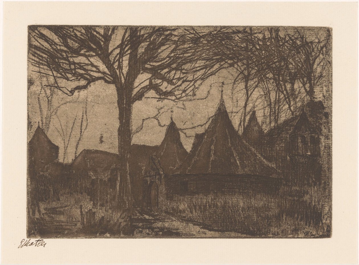 Wallen van Rothenburg (nesne üzerindeki orijinal başlık) by Etha Fles (signed by artist)